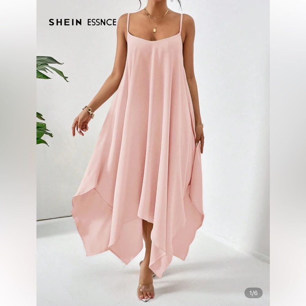 SHEIN Light Pink Flowing Maxi Dress